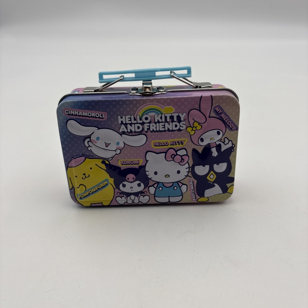 Sanrio Hello Kitty and Friends Metal Tin Mini Lunch Box 2.75" Purple Pink